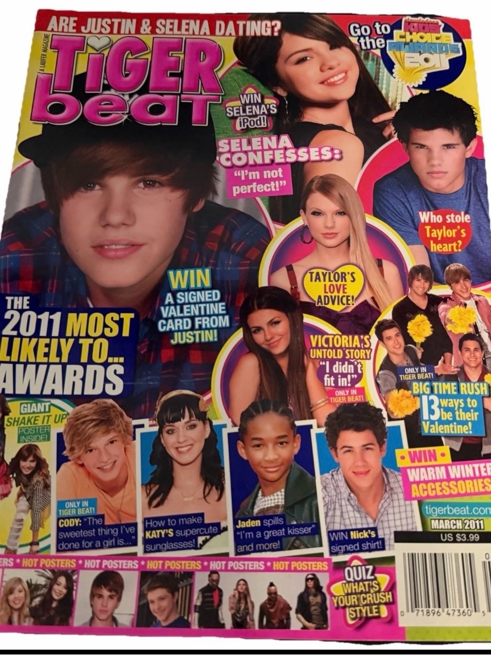 Tiger Beat Magazine March 2011 Justin Bieber